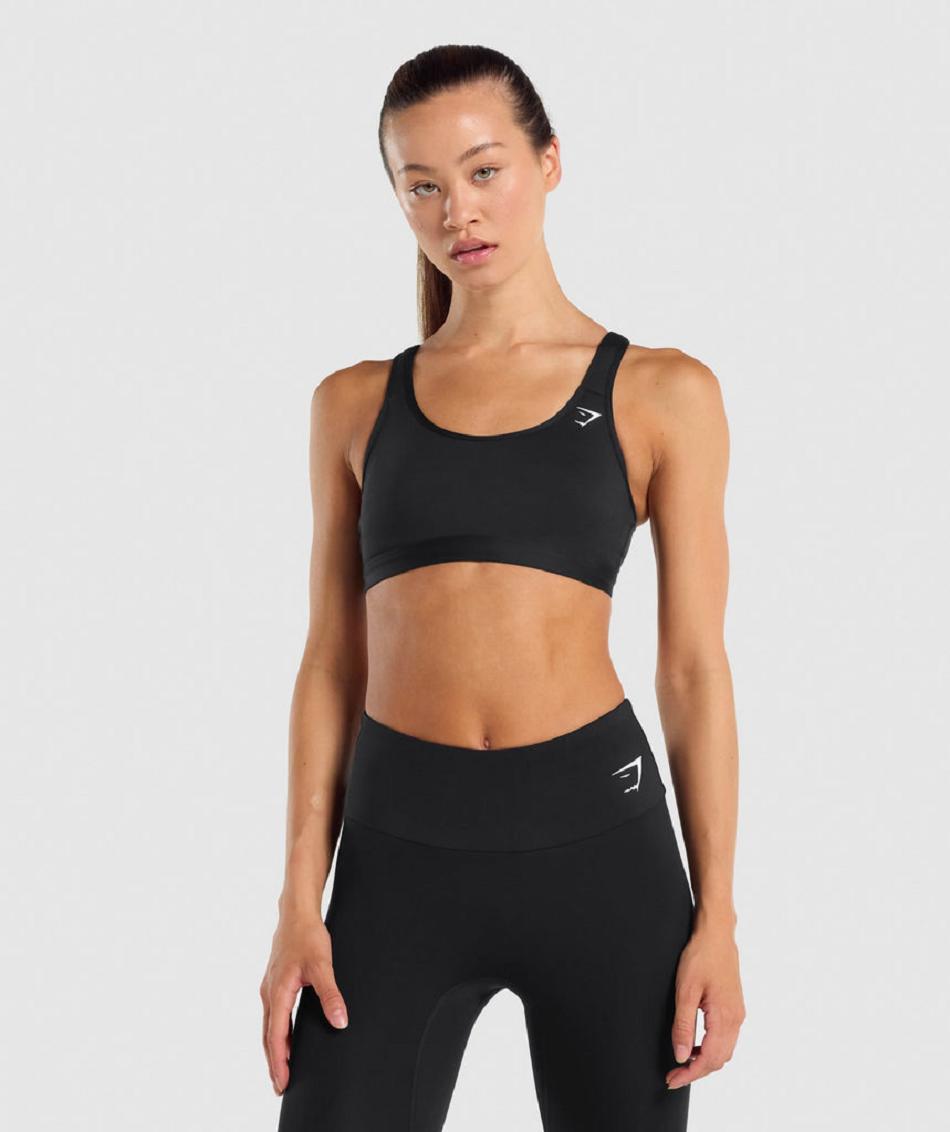 Gymshark Scoop Neck Ženske Sportski Grudnjak Crne | HR 3393QMA